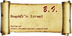 Bogdán Izrael névjegykártya